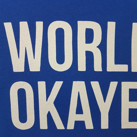 Graphic Tee Shirt Worlds Okayest Brother US XXL Blue White Statement Quote Humor - Picture 5 of 11